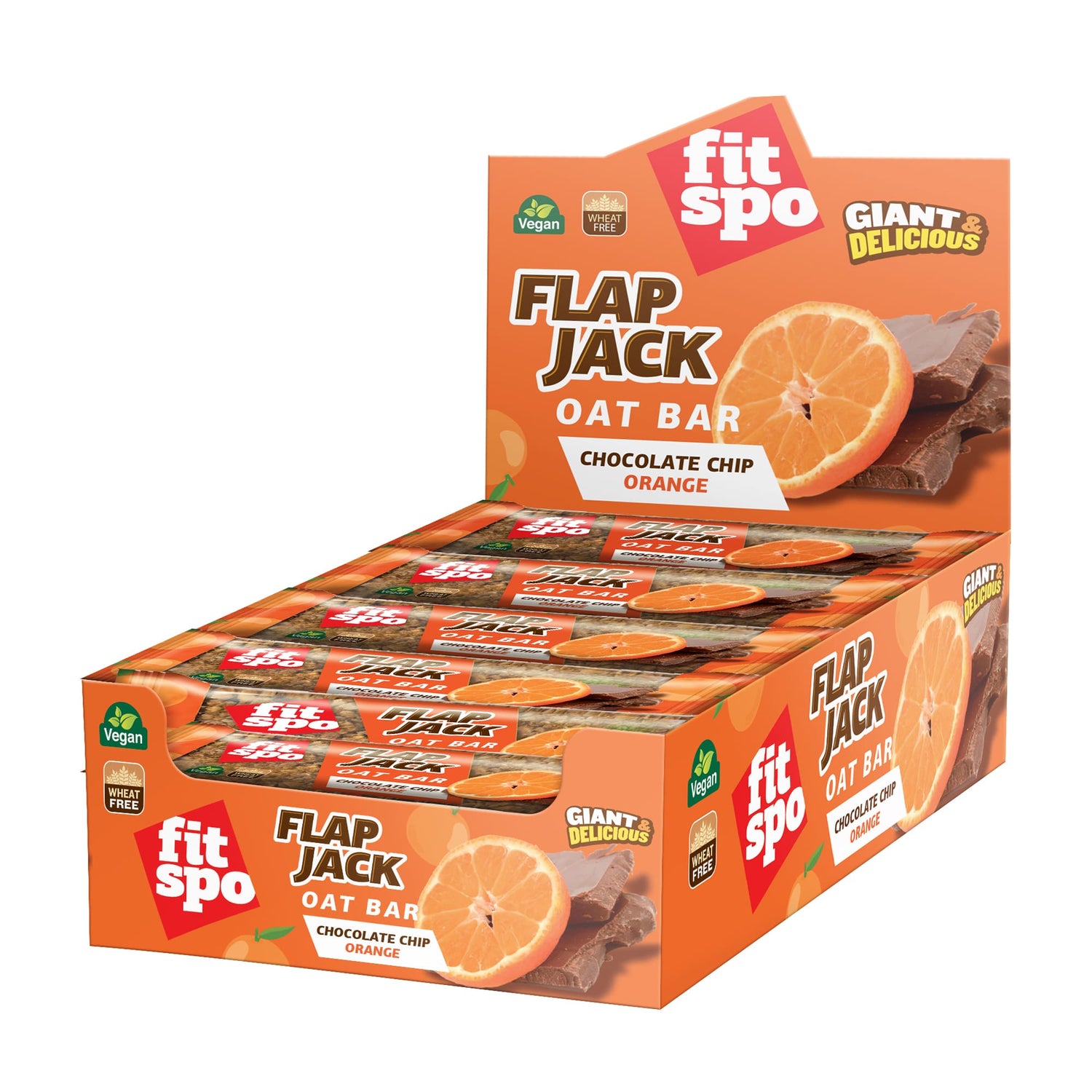 Flap Jack - Energy Oat Bar Шоколад с Портокал - 12 x 90 грама  FitSpo - Nutra Best Bulgaria
