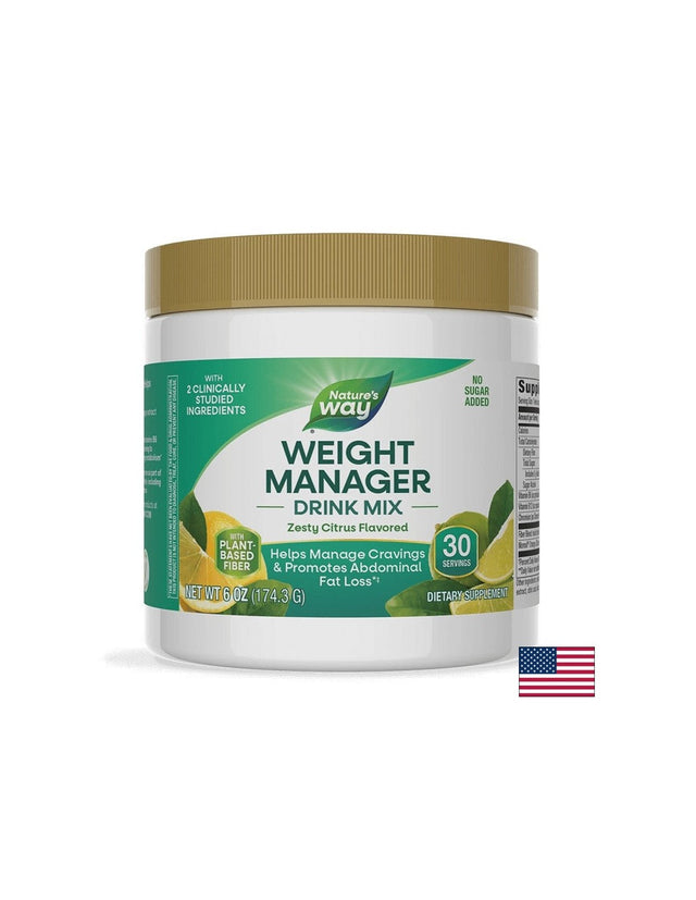 Формула за контрол на апетита, теглото и коремните мазнини - Weight Manager - 170.7 g прах, с плодов вкус  Nature’s Way - Nutra Best Bulgaria