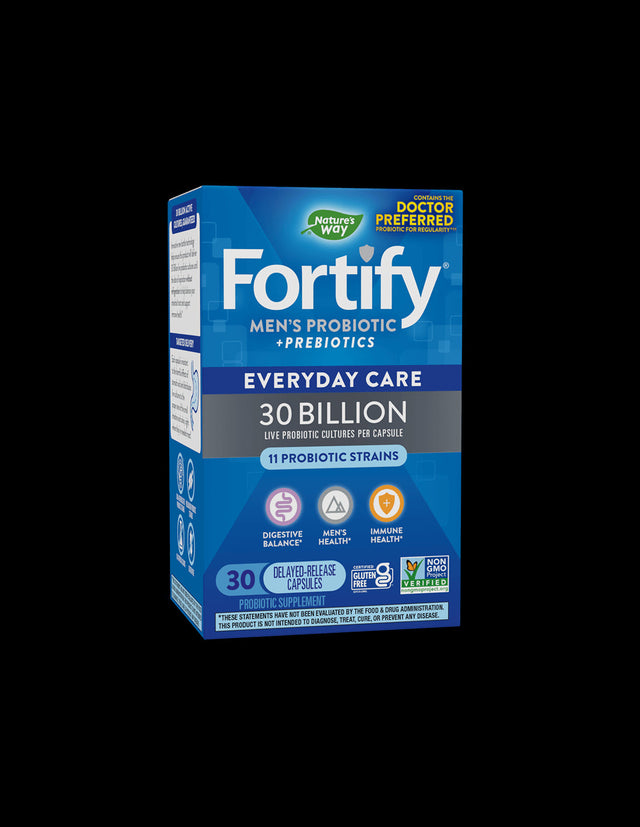 Fortify Men’s Probiotic + Prebiotic Everyday Care - Фортифай пробиотик за мъже - 30 милиарда активни пробиотици, 30 капсули Nature’s Way - Nutra Best Bulgaria