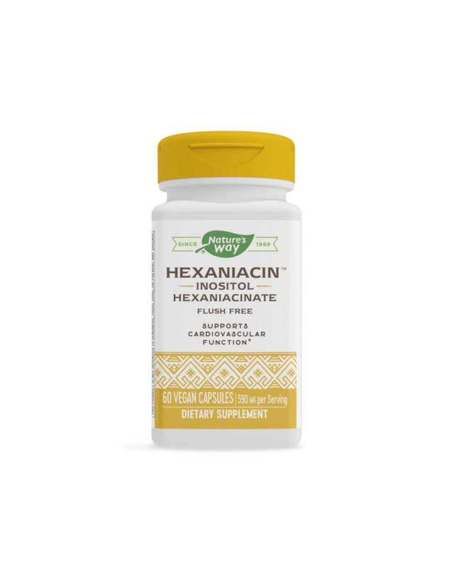 Hexaniacin™ Inositol Hexaniacinate Flush Free - Хексаниацин (инозитол хексаникотинат), 60 капсули Nature’s Way - Nutra Best Bulgaria