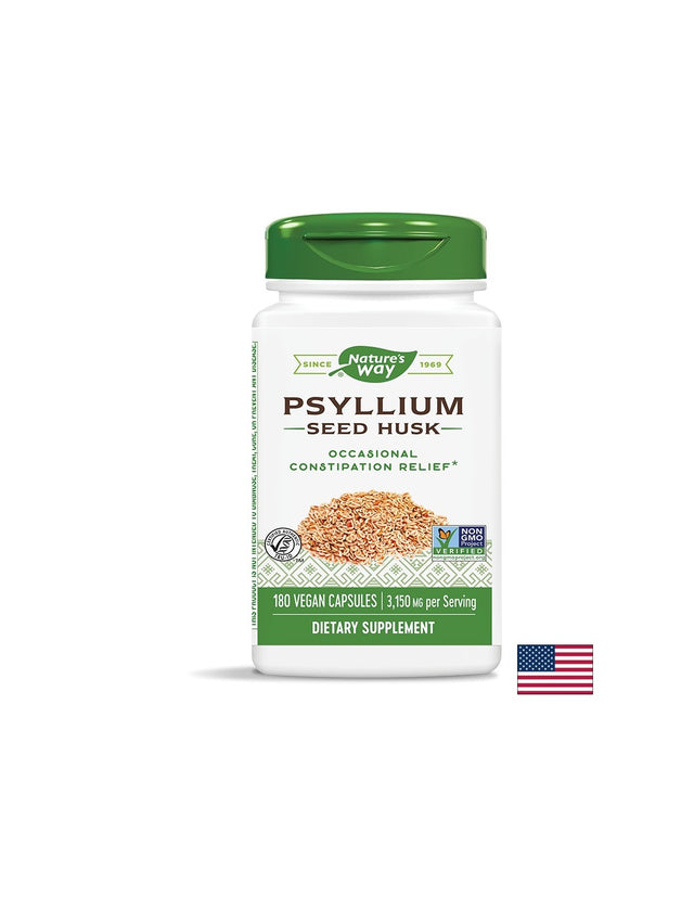 Psyllium Husks 525 mg - 180 капсули  Nature’s Way - Nutra Best Bulgaria