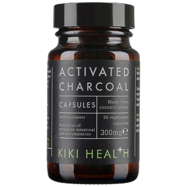 Activated Charcoal 300 mg - 50 капсули  KIKI Health - Nutra Best Bulgaria