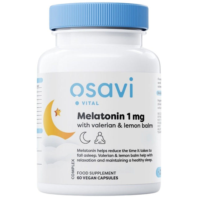 Melatonin with Valerian & Lemon Balm - 60 капсули - Nutra Best Bulgaria