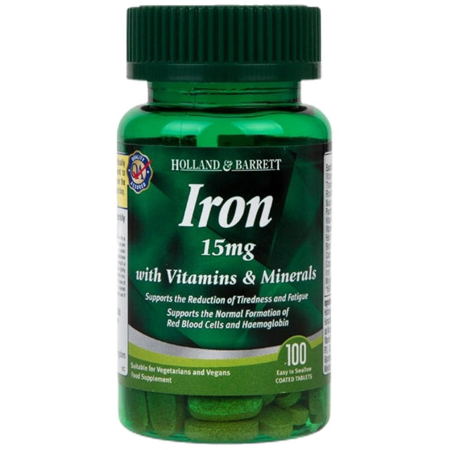 Iron 15 mg | With Vitamins and Minerals 100 капсули  Holland and Barrett - Nutra Best Bulgaria