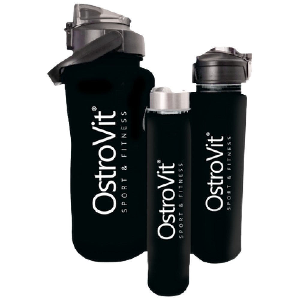 OstroVit Water Bottles | 3 in 1 - Black 2000 + 900 + 500 мл  OstroVit - Nutra Best Bulgaria