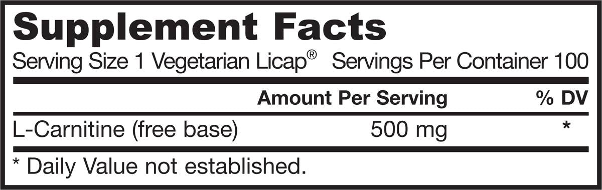 L-Carnitine Liquid Cap 500 mg - 100 Гел капсули  Jarrow Formulas - Nutra Best Bulgaria