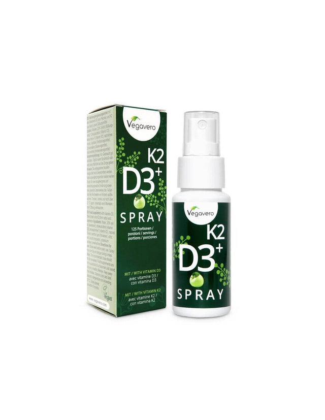 K2 + D3 Spray/ Витамин К2 + D3/ Орален спрей, 25 ml, 125 дози, 100% Vegan - Nutra Best