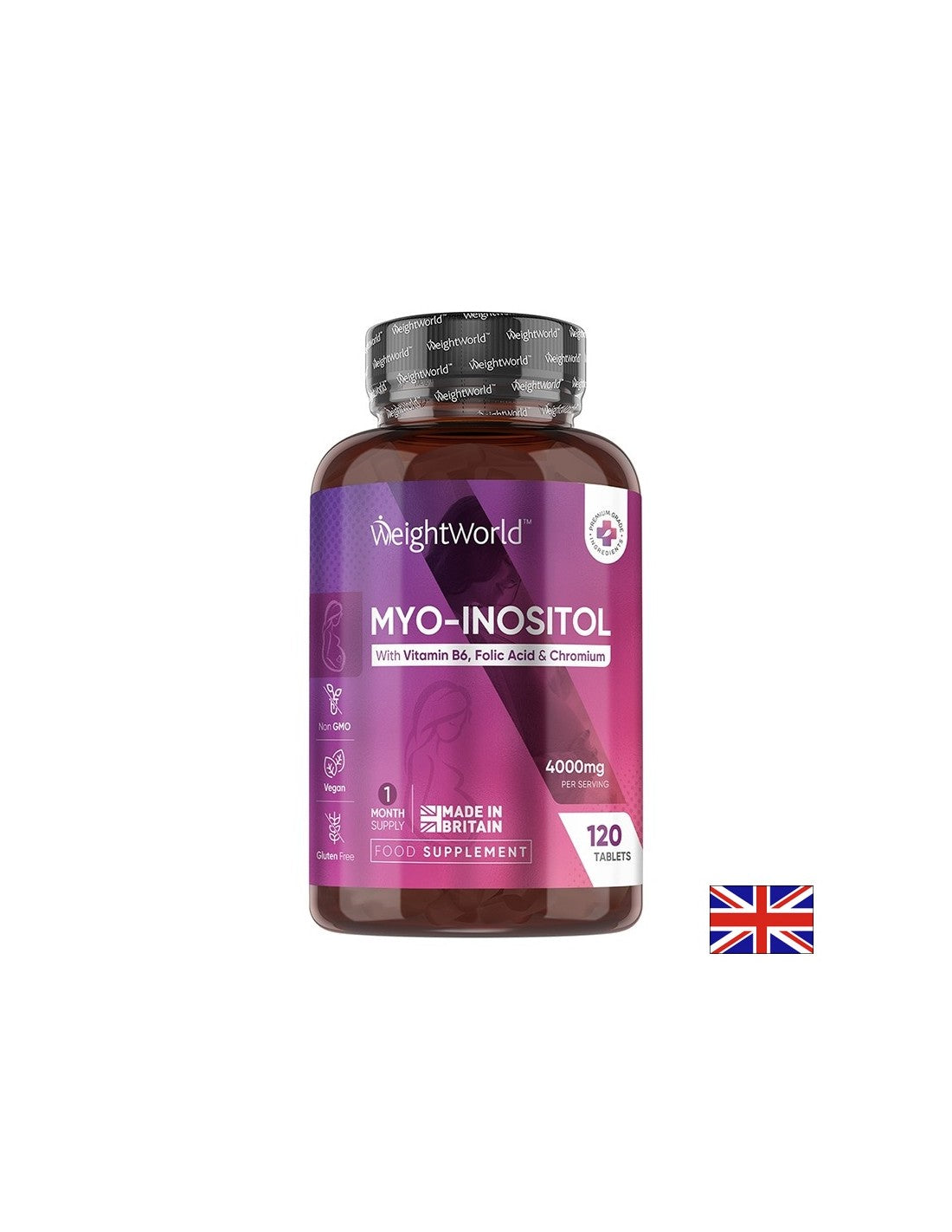 Хормонален дисбаланс и репродуктивно здраве - Мио-инозитол с фолиева киселина, витамин В6 и хром, 120 таблетки  WeightWorld - Nutra Best Bulgaria