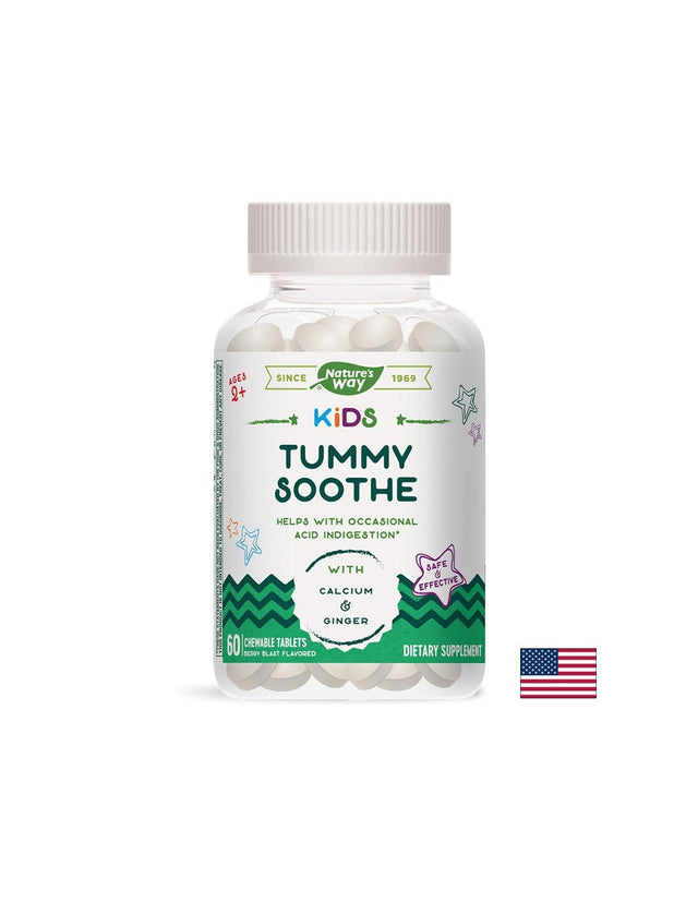 Kids Tummy Soothe /С джинджифил и калций/, 60 дъвчащи таблетки Nature’s Way - Nutra Best Bulgaria