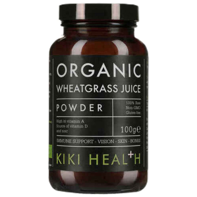 Organic Wheatgrass Juice Powder - 100 грама  KIKI Health - Nutra Best Bulgaria