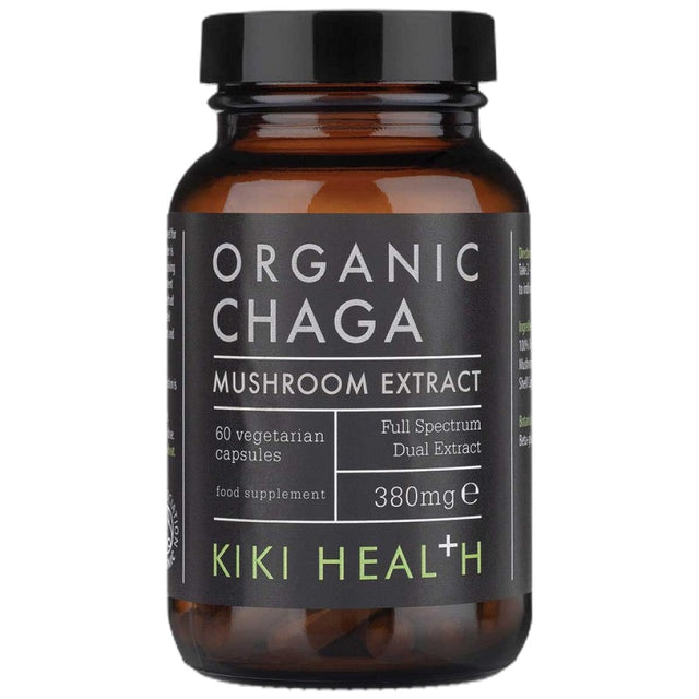 Organic Chaga Extract 380 mg - 60 капсули  KIKI Health - Nutra Best Bulgaria