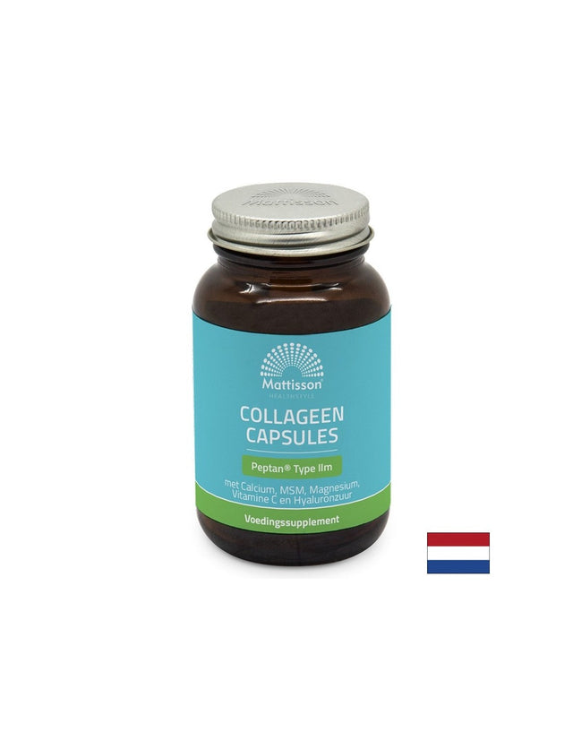 Колаген (тип 2) с калций, магнезий, МСМ, витамин C и хиалуронова киселина - Absolute Collagen Peptan, 60 капсули Mattisson Healthstyle - Nutra Best Bulgaria