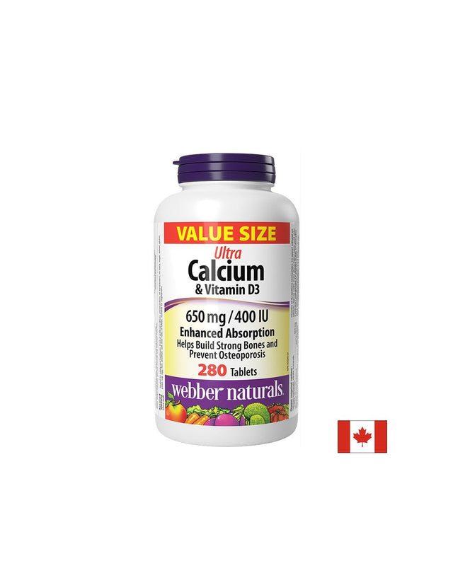 Костна система - Ултра Калций 650 mg + Витамин D3 400 IU, 280 таблетки - Nutra Best Bulgaria