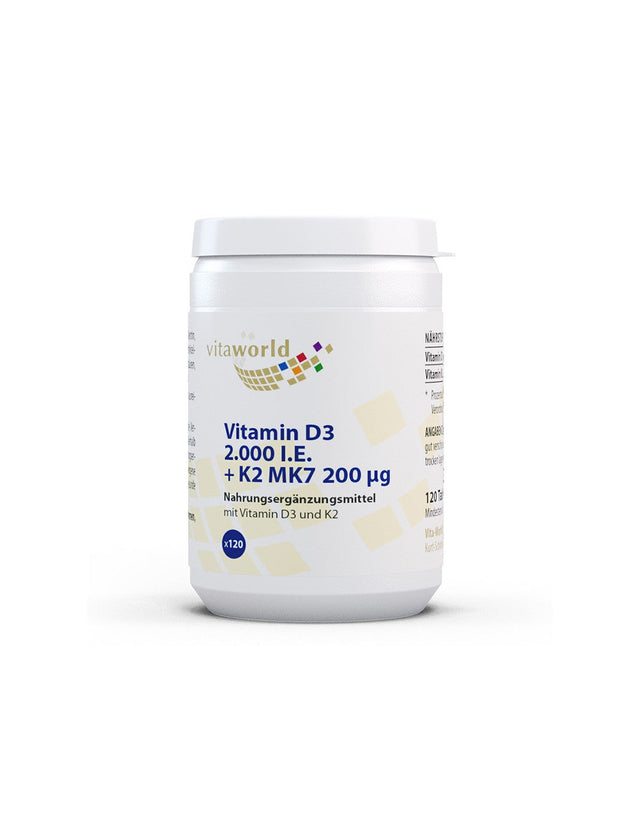 Костна система - Витамин D3 50 µg + K2 МК7 200 µg, 120 таблетки - Nutra Best Bulgaria