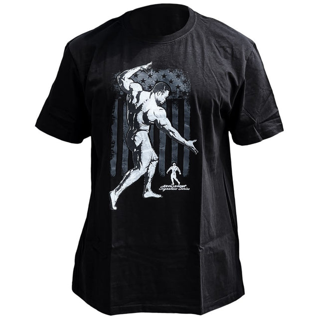 Kevin Levrone T-Shirt | USA Flag - Black - Nutra Best Bulgaria