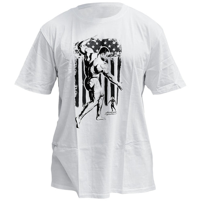 Kevin Levrone T-Shirt | USA Flag - White - Nutra Best Bulgaria