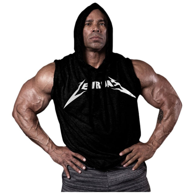 Мъжки суичър без ръкави / LM Hoodie Sleeveless Black - Nutra Best Bulgaria