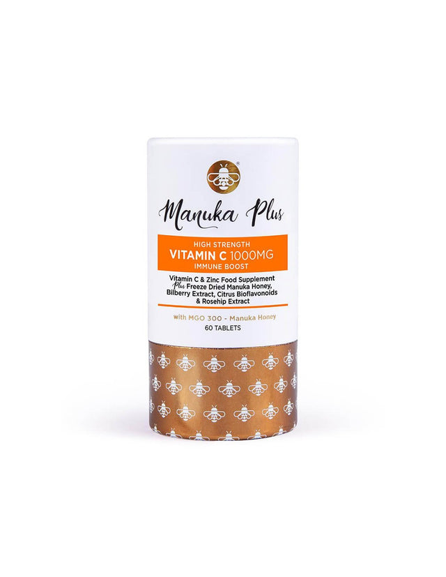 Manuka Plus High Strength Vitamin C Immune Boost with MGO 300 / Формула за силен имунитет с мед от манука, 60 таблетки - Nutra Best Bulgaria