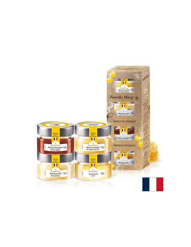 Селекция от пчелни медове от Франция - Miels De France, 4 бр. x 60 g - Nutra Best Bulgaria