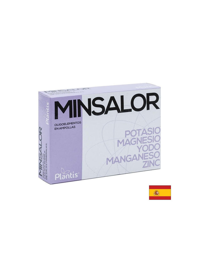 Minsalor Oligoelementos - Калий, магнезий, йод, манган, цинк / За редукция на теглото, 20 ампули за пиене Artesania - Nutra Best Bulgaria