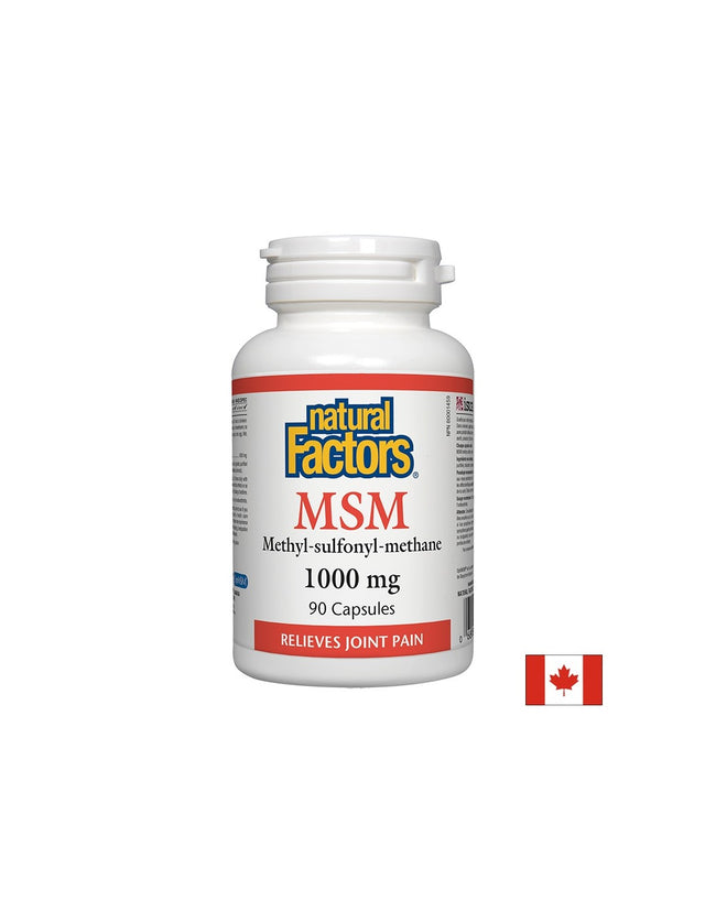 MSM/ МСМ - Метил-Сулфонил-Метан 1000 mg х 90 капсули Natural Factors - Nutra Best Bulgaria