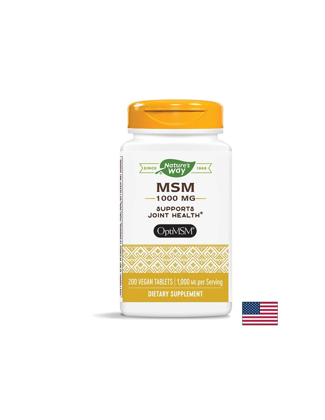 MSM 1000 mg - 200 Таблетки  Nature’s Way - Nutra Best Bulgaria