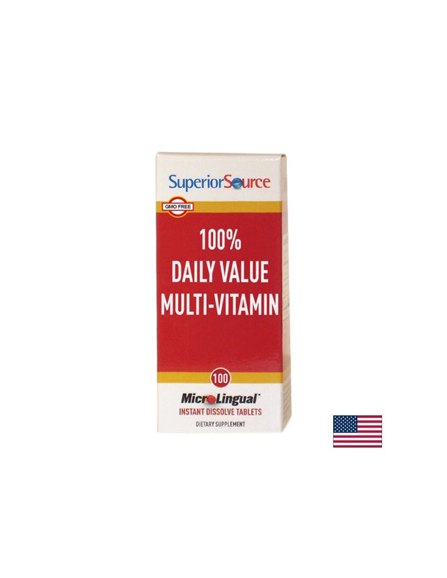 Мултивитамини - 100% Daily Value Multi-Vitamin, 100 сублингвални таблетки Superior Source - Nutra Best Bulgaria
