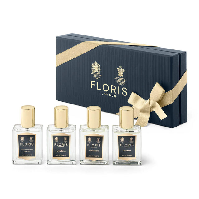 Set Floris Of London: Night Scented Jasmine, Eau De Toilette, For Women, 15 ml + Bouquet De La Reine, Eau De Toilette, For Women, 15 ml + White Rose, Eau De Toilette, For Women, 15 ml + Chypress, Eau De Toilette, Unisex, 15 ml  Floris Of London - Nutra Best Bulgaria