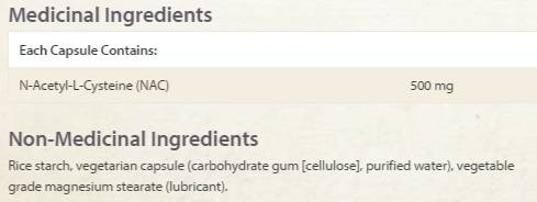 N-Acetyl L-Cysteine 500 mg 90 капсули  Natural Factors - Nutra Best Bulgaria