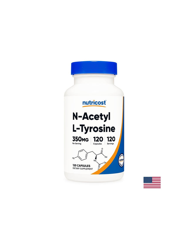 Нервна и мозъчна дейност - Н-Ацетил Л-Тирозин (N-Acetyl L- Tyrosine), 120 капсули Nutricost - Nutra Best Bulgaria