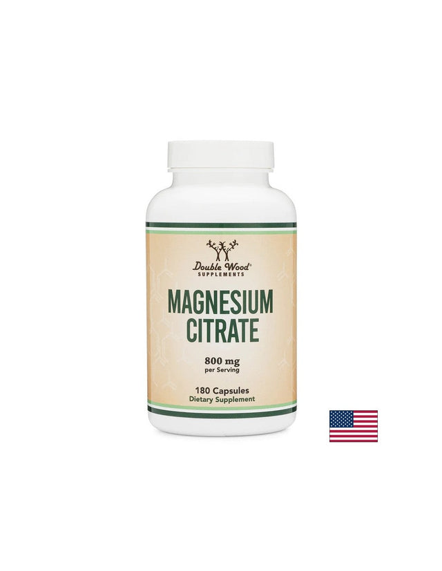 Нервна система и мускулатура - Magnesium Citrate Магнезий (цитрат), 180 капсули Double Wood - Nutra Best Bulgaria