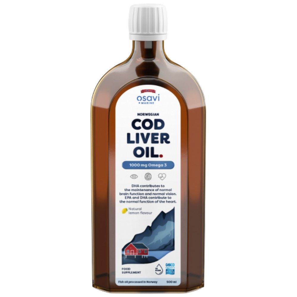 Norwegian Cod Liver Oil | Different Flavors Liquid Omega - 500 мл  Osavi - Nutra Best Bulgaria