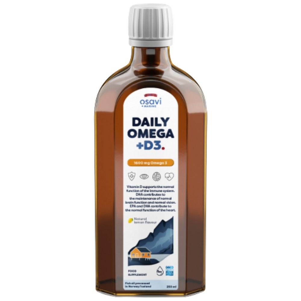 Daily Omega + D3 Liquid | Natural Lemon Flavored - 250 мл  Osavi - Nutra Best Bulgaria