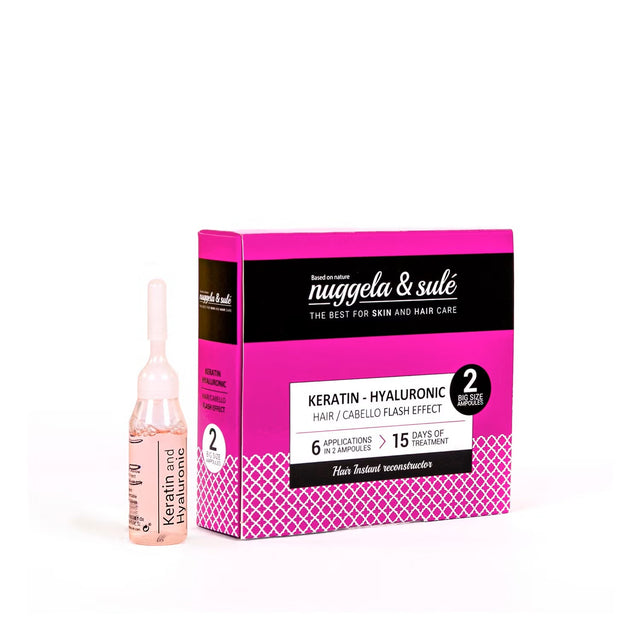 Дуо комплект, Nuggela & Sule, Keratin Hyaluronic, Балсам за третиране на коса, Ремонт и укрепване, Повредена коса, 2 бр, 10 мл