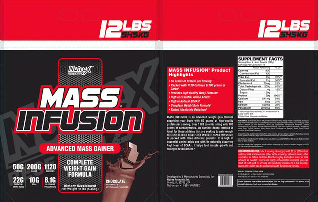 Mass Infusion Gainer - 5450 грама  Nutrex - Nutra Best Bulgaria