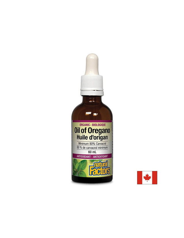 Oil Оf Oregano Organic/ Риган органик (масло) 30 mg х 60 ml/ 375 дози Natural Factors - Nutra Best Bulgaria