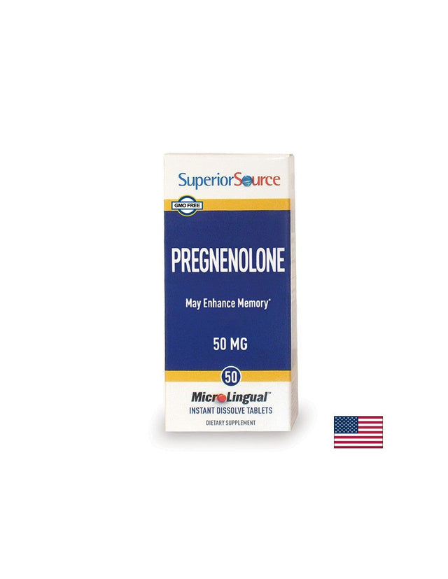 Памет и концентрация - Прегненолон, 50 mg x 50 сублингвални таблетки Superior Source - Nutra Best Bulgaria