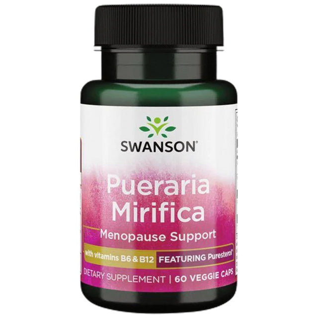 Pueraria Mirifica - Puresterol® | with Vitamin B6 & B-12 - 60 капсули  Swanson - Nutra Best Bulgaria