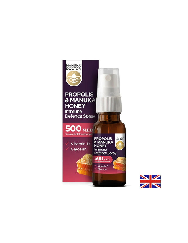 Propolis & Manuka Honey Immune Defence Spray / Спрей за уста за имунна защита с прополис и мед от манука 500 M.E.D, 20 ml - Nutra Best Bulgaria