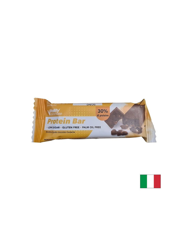 Протеиново барче (30% протеини) с тъмен шоколад Vitality®, 55 g - Nutra Best Bulgaria