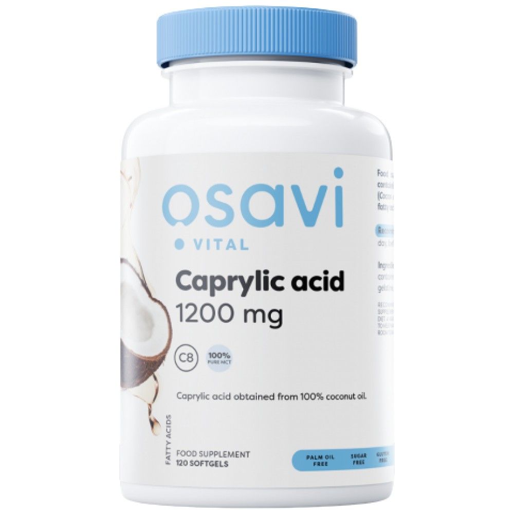 Caprylic Acid 1200 mg - 120 Гел капсули  Osavi - Nutra Best Bulgaria