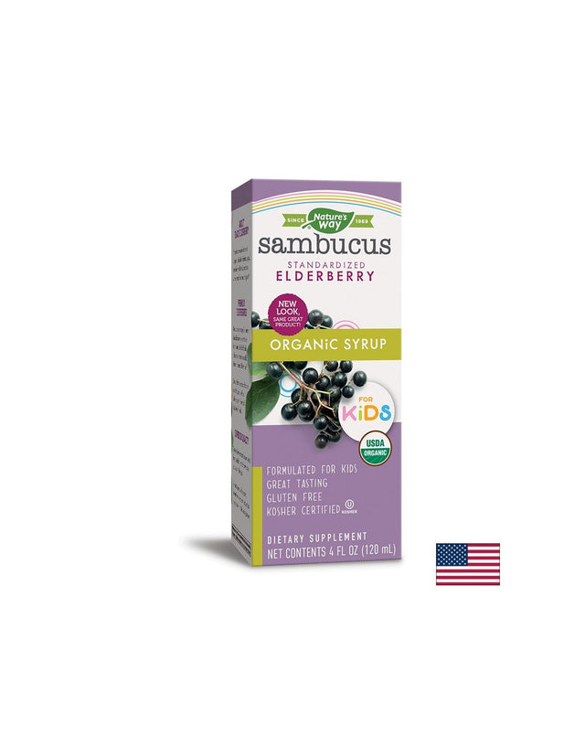 Sambucus Organic Syrup for Kids/ Самбукус Оргáник сироп за деца х 120 ml Nature’s Way - Nutra Best