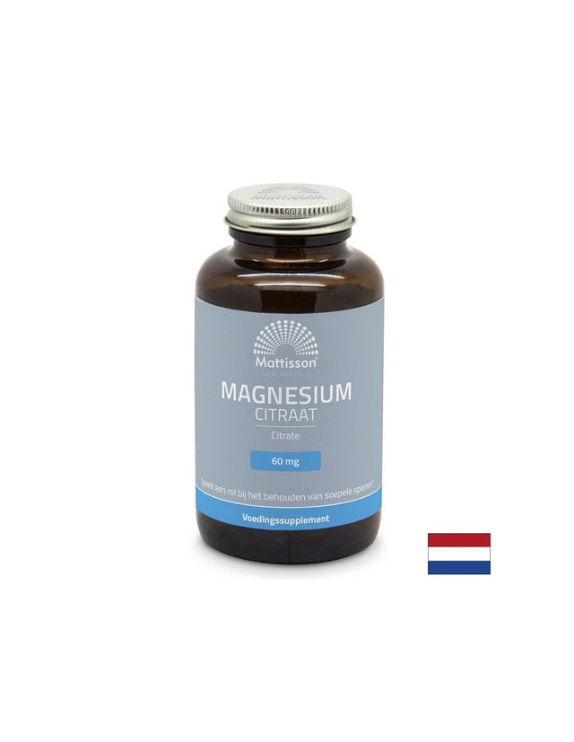 Сърдечна, нервна и мускулна функция - Магнезий (цитрат), 180 капсули Mattisson Healthstyle - Nutra Best Bulgaria