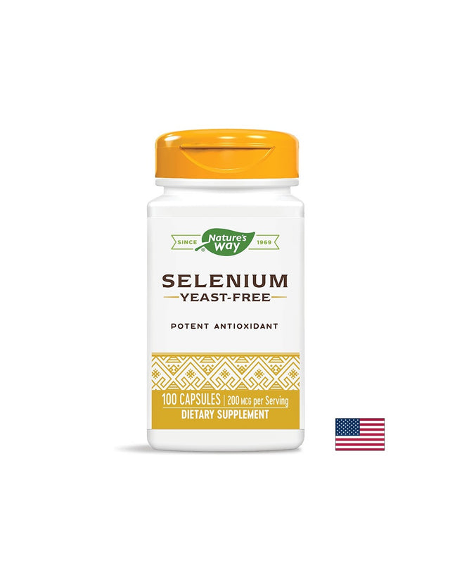 Селен - Selenium 200 mcg, 100 капсули Nature’s Way - Nutra Best Bulgaria