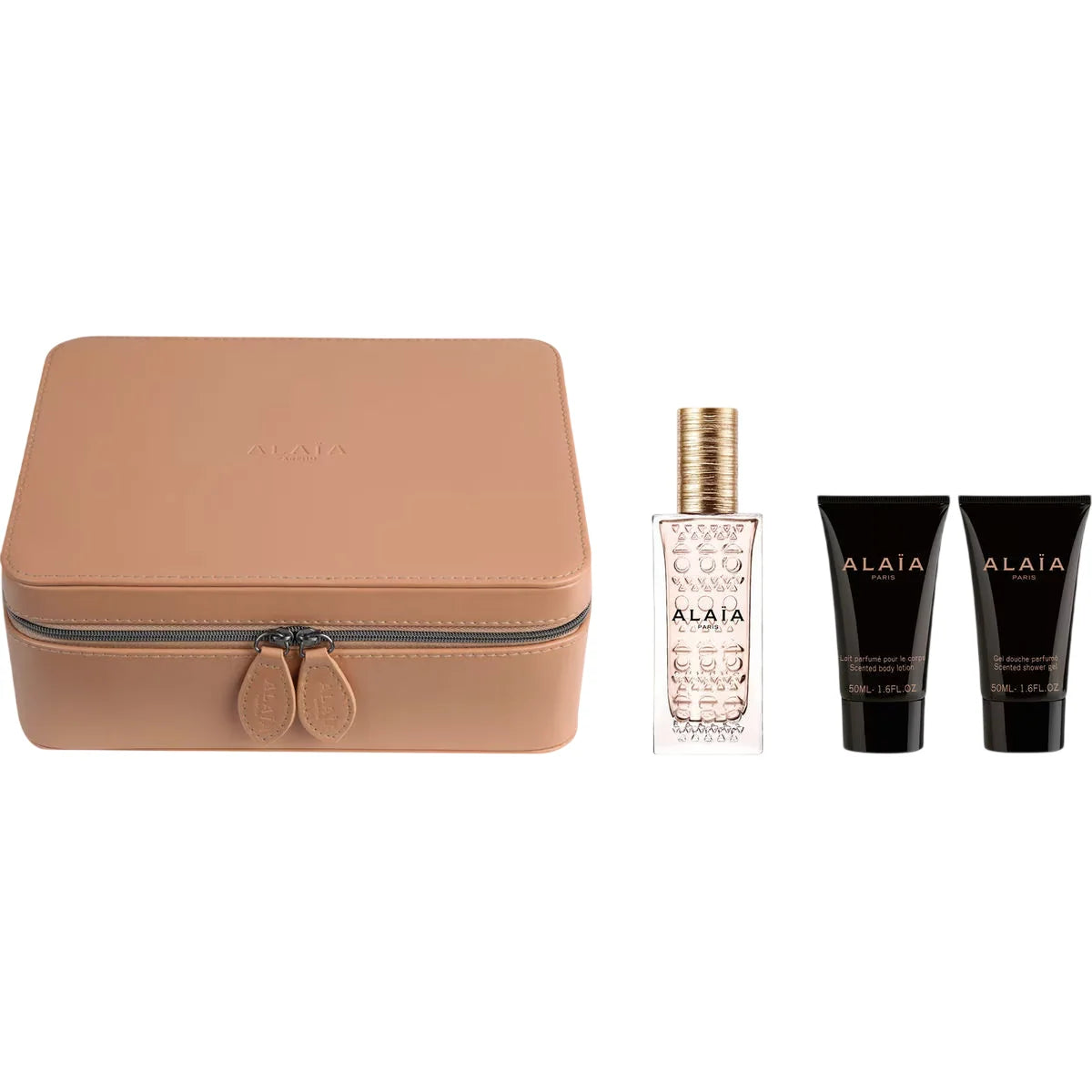 Set Alaia Paris: Nude, Eau De Parfum, For Women, 50 ml + Nude, Cleansing & Hydrating, Shower Gel, For All Skin Types, 50 ml + Nude, Hydrating, Daily, Body Lotion, 50 ml