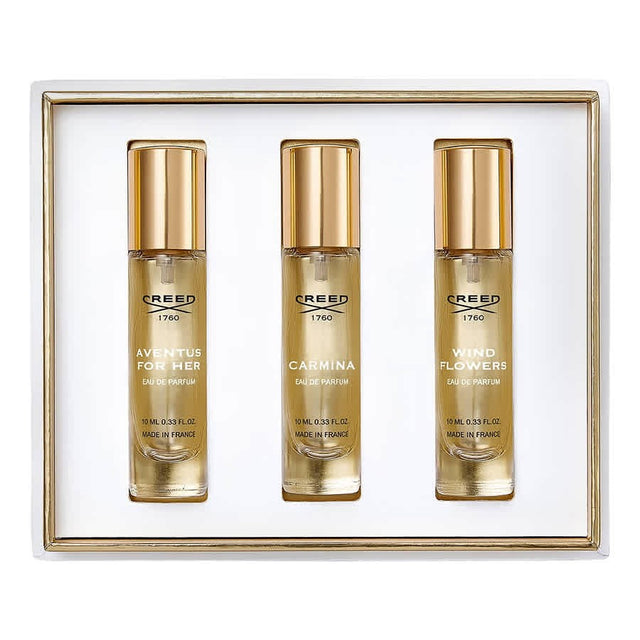 Set Creed: Aventus, Eau De Parfum, For Women, 10 ml + Wind Flowers, Eau De Parfum, For Women, 10 ml + Carmina, Eau De Parfum, For Women, 10 ml