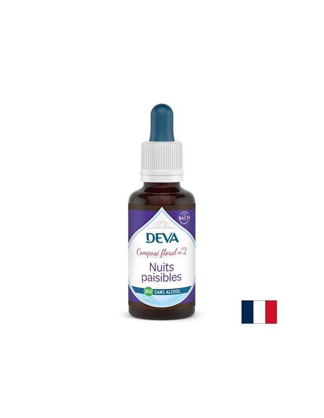 Спокойни нощи, флорални есенции, капки по метода на Бах № 2  (без алкохол), 30 ml - Nutra Best Bulgaria