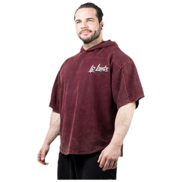 Legal Power Stone Wash Rag Top Hoodie ''Boston'' / Горнище с качулка / Червено - Red  Legal Power - Nutra Best Bulgaria