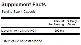 L-Lysine 500 mg - 100 капсули  Swanson - Nutra Best Bulgaria