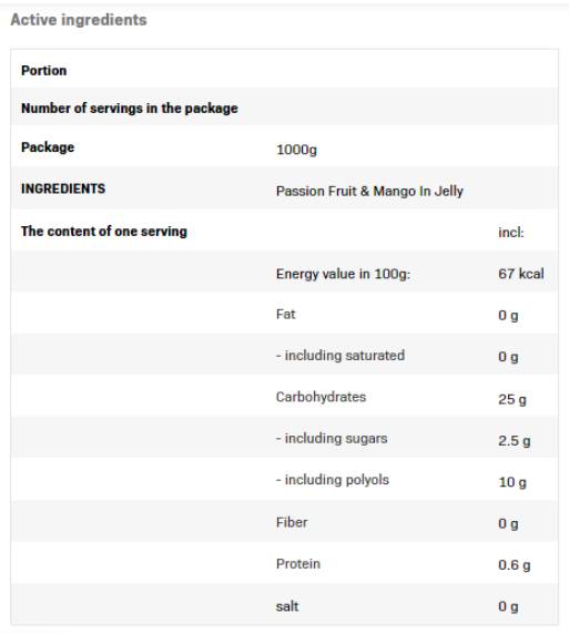 Frulove in Jelly | Passion Fruit & Mango - 1000 грама  AllNutrition - Nutra Best Bulgaria